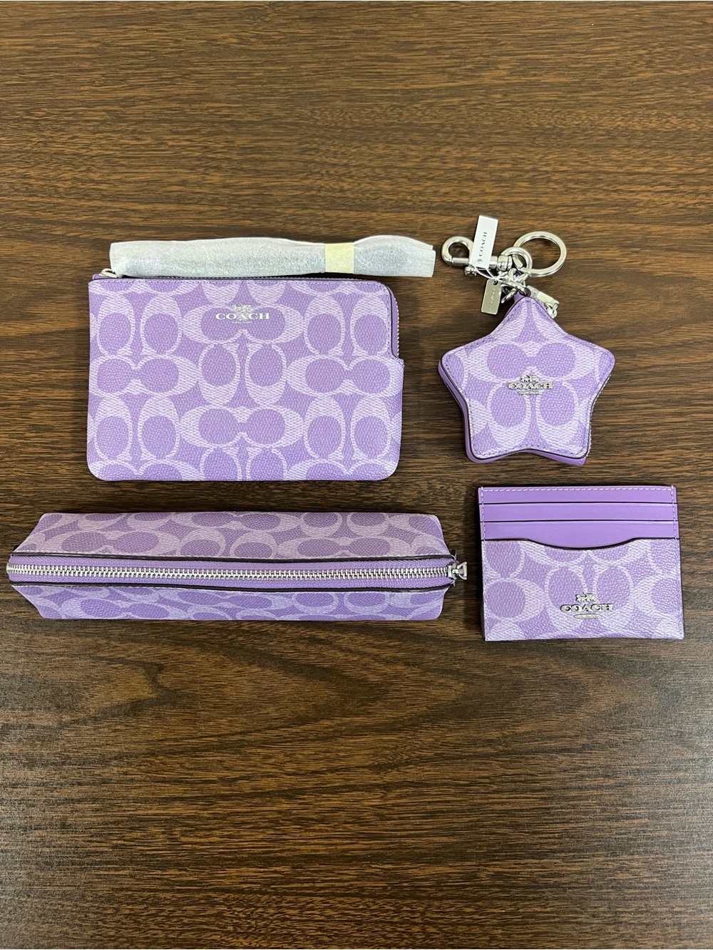 Coach Iris/Silver  Signature Canvas Bundle NWT